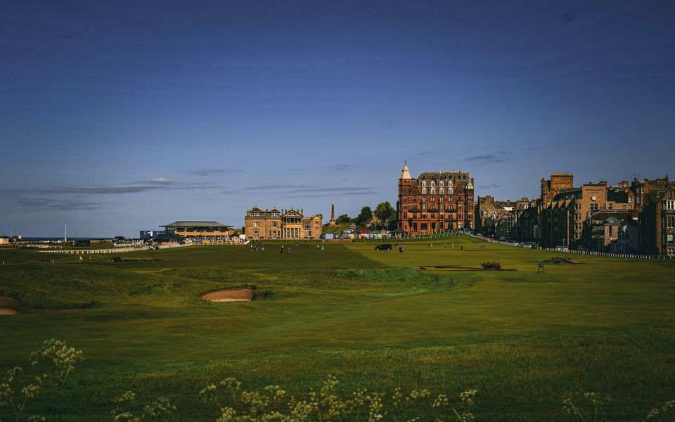 The links and the Old Course Hotel at St Andrews, Fife