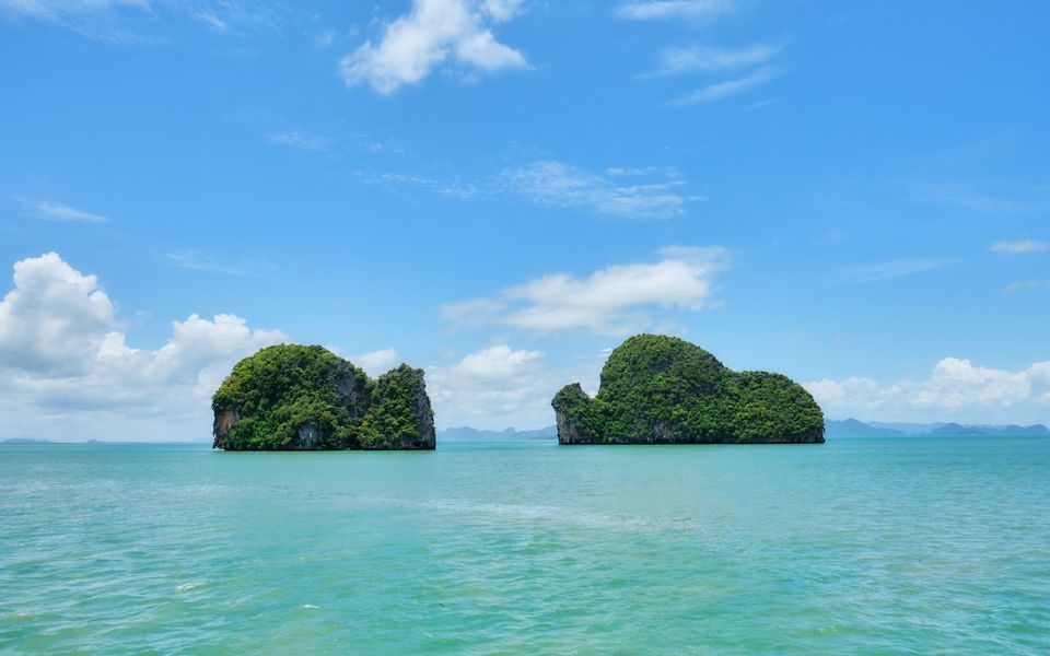 Limestone karst islands in Phang Nga Bay